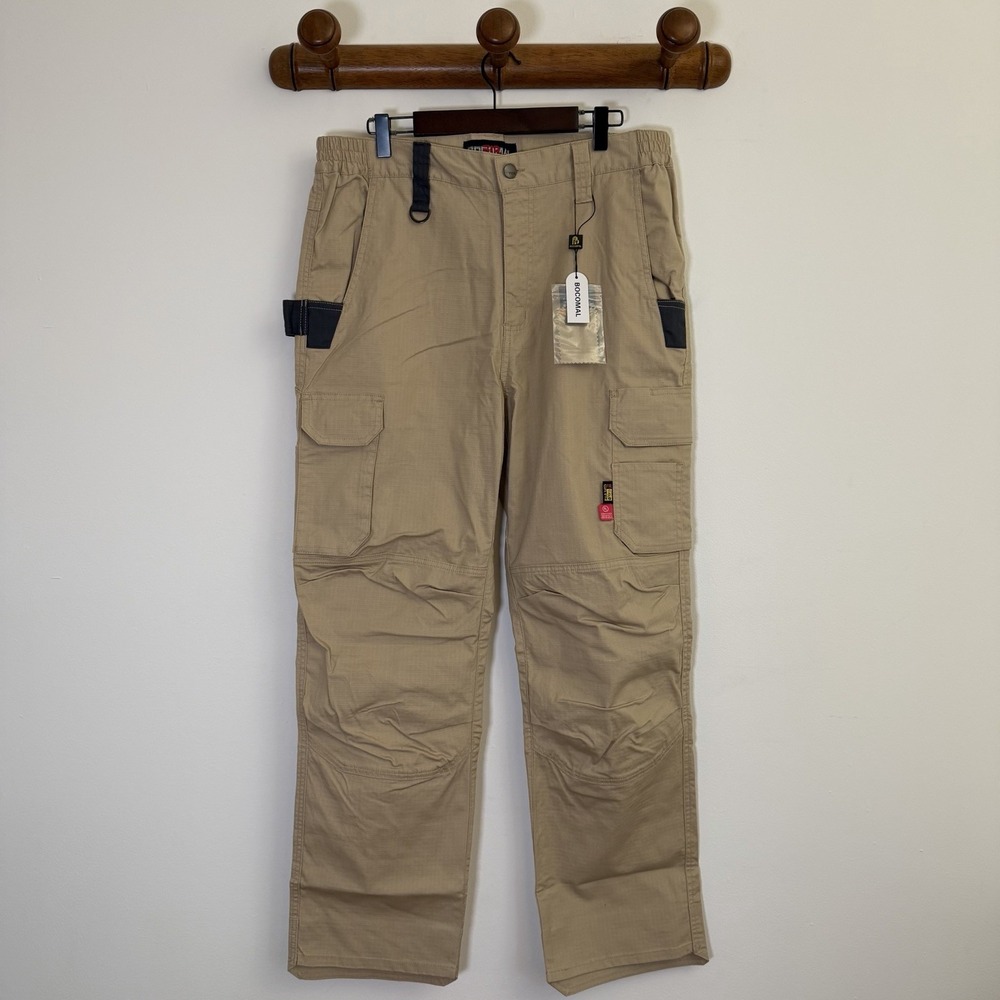 Bocomal Flame Resistant Field Pants Mens 34x30 Tan Beige FR Cargo NFPA 2112